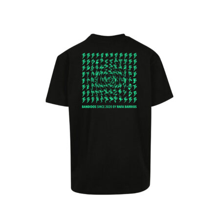 BANDIDOS T-SHIRT(SPIRAL)BLACK & TURQUOISE